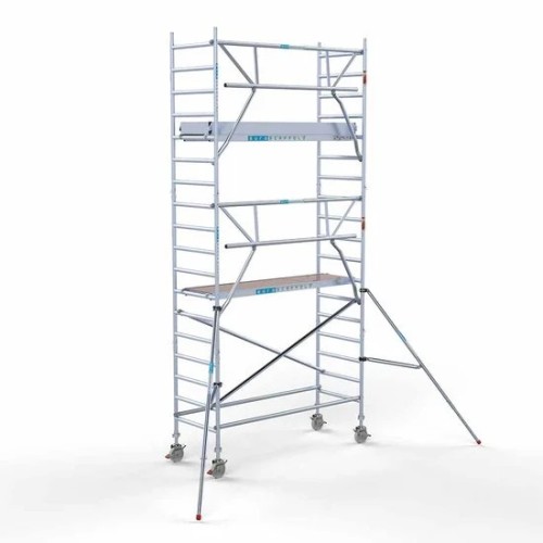 Алюминиевая башня 90х250 6,2 м рабочая высота* с карбоновой платформой + складые ограждения с 1 стороны