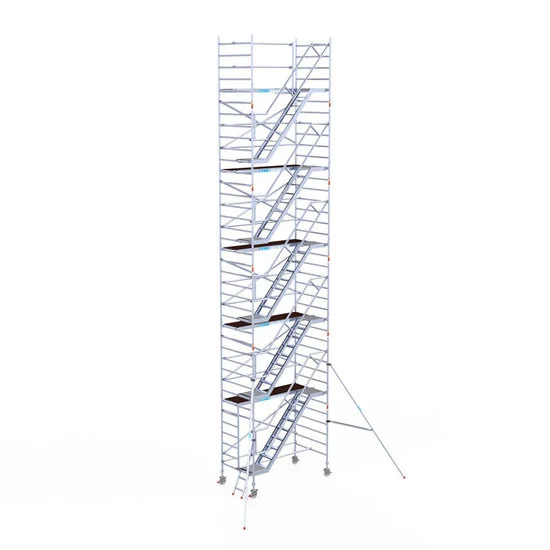 Aliumininiai pastoliai su laiptais 135х250 12,2 m darbinis aukštis* anglies platforma Aliumininiai pastoliai su laiptais 135х250 12,2 m darbinis aukštis* anglies platforma