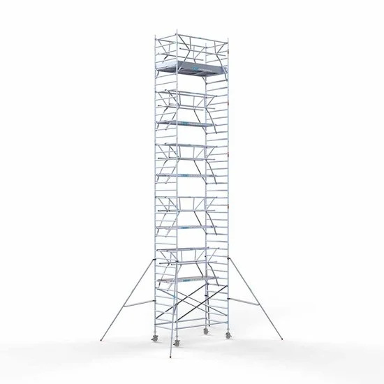 Аliumininiai pastoliai 135х250 12,2 m darbinis aukštis* su sulankstomomis apsaugomis iš 2 pusių