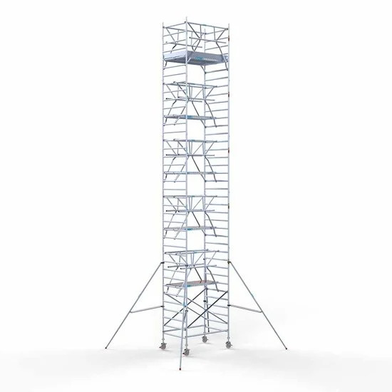 Аliumininiai pastoliai 135х190 12,2 m darbinis aukštis* anglies platforma su sulankstomomis apsaugomis iš 2 pusių