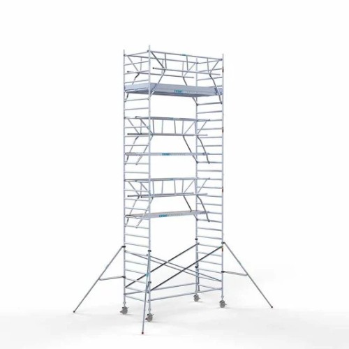 Алюминиевая башня 135х305 9,2 м рабочая высота + складные ограждения с 2 сторон Алюминиевая башня 135х305 9,2 м рабочая высота + складные ограждения с 2 сторон