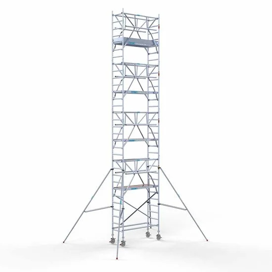 Аliumininiai pastoliai 75х190 10,2 m darbinis aukštis* anglies platforma su sulankstomomis apsaugomis iš 2 pusių