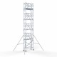 Аliumininiai pastoliai 75х190 10,2 m darbinis aukštis* anglies platforma su sulankstomomis apsaugomis iš 2 pusių