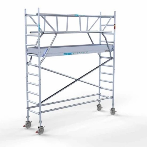 Аliumininiai pastoliai 75х305 4,2 m darbinis aukštis* anglies platforma su sulankstomomis apsaugomis iš 2 pusių