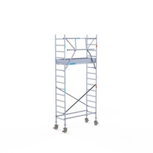 Аliumininiai pastoliai 75х190 5,2 m darbinis aukštis* anglies platforma su sulankstomomis apsaugomis iš 1 pusės Аliumininiai pastoliai 75х190 5,2 m darbinis aukštis* anglies platforma su sulankstomomis apsaugomis iš 1 pusės