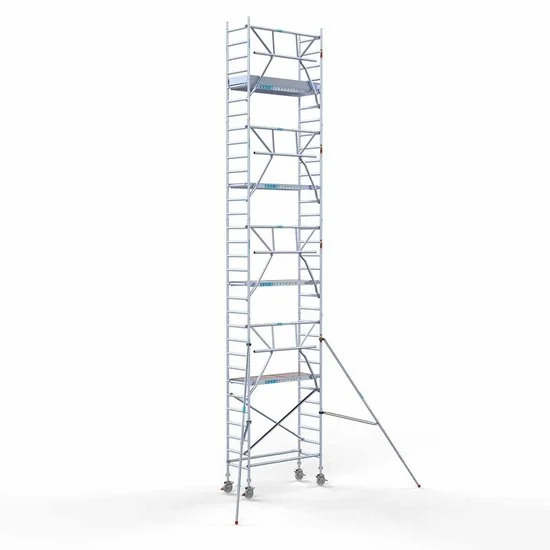 Аliumininiai pastoliai 75х190 10,2 m darbinis aukštis* anglies platforma su sulankstomomis apsaugomis iš 1 pusės