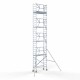 Аliumininiai pastoliai 75х190 10,2 m darbinis aukštis* anglies platforma su sulankstomomis apsaugomis iš 1 pusės