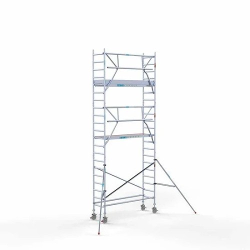 Аliumininiai pastoliai 75х250 7,2 m darbinis aukštis* anglies platforma su sulankstomomis apsaugomis iš 1 pusės