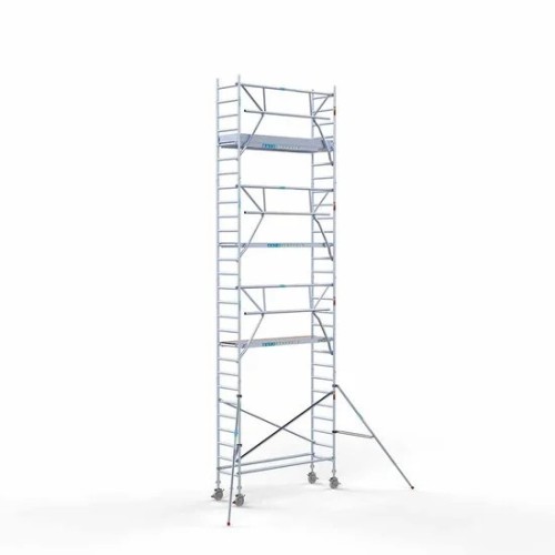 Аliumininiai pastoliai 75х250 9,2 m darbinis aukštis* anglies platforma su sulankstomomis apsaugomis iš 1 pusės