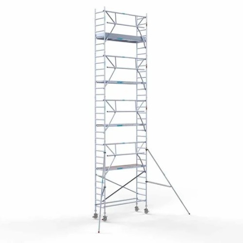 Аliumininiai pastoliai 75х250 10,2 m darbinis aukštis* su sulankstomomis apsaugomis iš 1 pusės