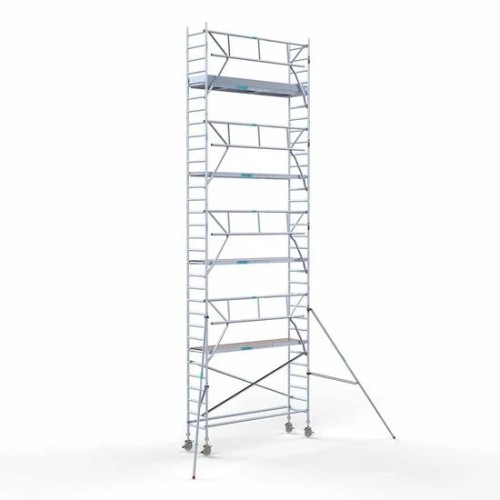 Аliumininiai pastoliai 75х305 10,2 m darbinis aukštis* anglies platforma su sulankstomomis apsaugomis iš 1 pusės