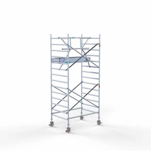 Аliumininiai pastoliai 135х190 5,2 m darbinis aukštis* anglies platforma su sulankstomomis apsaugomis iš 1 pusės