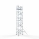 Аliumininiai pastoliai 135х190 11,2 m darbinis aukštis* anglies platforma su sulankstomomis apsaugomis iš 1 pusės