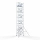 Аliumininiai pastoliai 135х190 12,2 m darbinis aukštis* anglies platforma su sulankstomomis apsaugomis iš 1 pusės