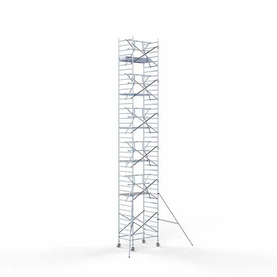 Аliumininiai pastoliai 135х190 13,2 m darbinis aukštis* anglies platforma su sulankstomomis apsaugomis iš 1 pusės