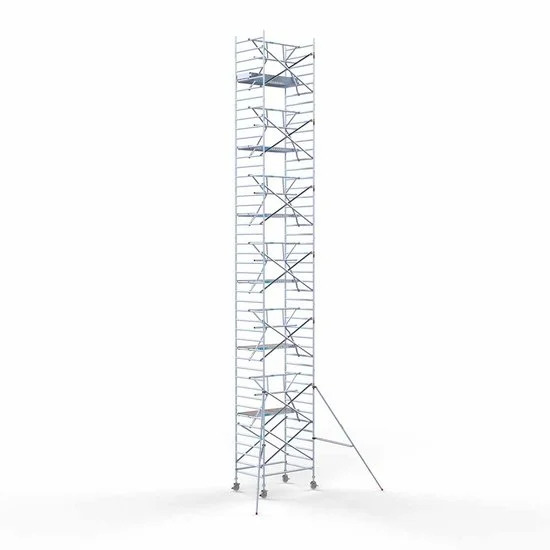 Аliumininiai pastoliai 135х190 14,2 m darbinis aukštis* anglies platforma su sulankstomomis apsaugomis iš 1 pusės