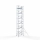 Аliumininiai pastoliai 135х250 13,2 m darbinis aukštis* anglies platforma su sulankstomomis apsaugomis iš 1 pusės