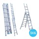 Three section wide ladder 3x6 steps