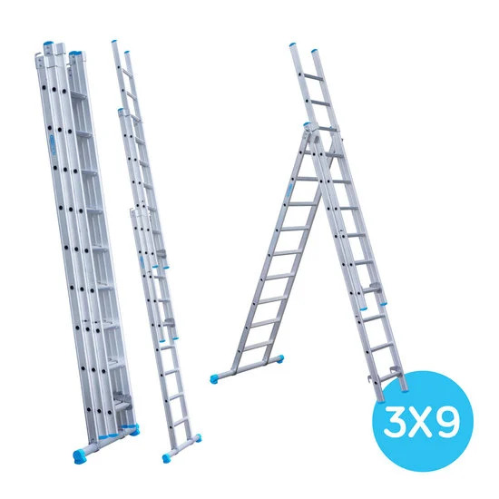 Trijų dalių kopėčios 3x9 Trijų dalių kopėčios 3x9