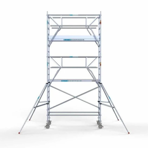 Аliumininiai pastoliai su sulankstomomis apsaugomis iš dviejų pusių 90x250 6,2 m darbinis aukštis* Carbon