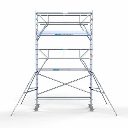 Аliumininiai pastoliai su sulankstomomis apsaugomis iš dviejų pusių 90x305 6,2 m darbinis aukštis* Carbon