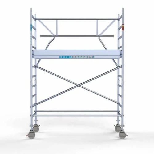 Аliumininiai pastoliai 90х250 4,2 m darbinis aukštis* anglies platforma su sulankstomomis apsaugomis iš 1 pusės