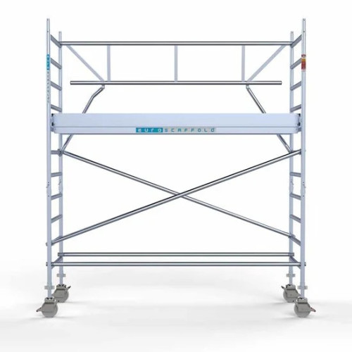 Аliumininiai pastoliai 90х305 4,2 m darbinis aukštis* anglies platforma su sulankstomomis apsaugomis iš 1 pusės