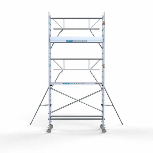 Алюминиевая башня 90х250 6,2 м рабочая высота* с карбоновой платформой + складые ограждения с 1 стороны