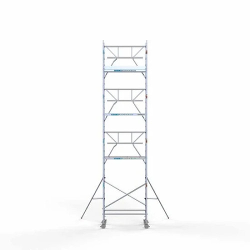 Аliumininiai pastoliai 75х190 9,2 m darbinis aukštis* su sulankstomomis apsaugomis iš 1 pusės