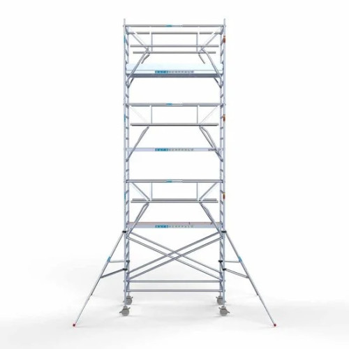 Алюминиевая башня 135х250 8,2 м рабочая высота с карбоновой платформой + складные ограждения с 2 сторон Алюминиевая башня 135х250 8,2 м рабочая высота с карбоновой платформой + складные ограждения с 2 сторон