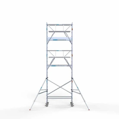 Аliumininiai pastoliai 75х190 7,2 m darbinis aukštis* su sulankstomomis apsaugomis iš 2 pusių