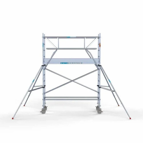 Аliumininiai pastoliai 75х250 4,2 m darbinis aukštis* su sulankstomomis apsaugomis iš 2 pusių