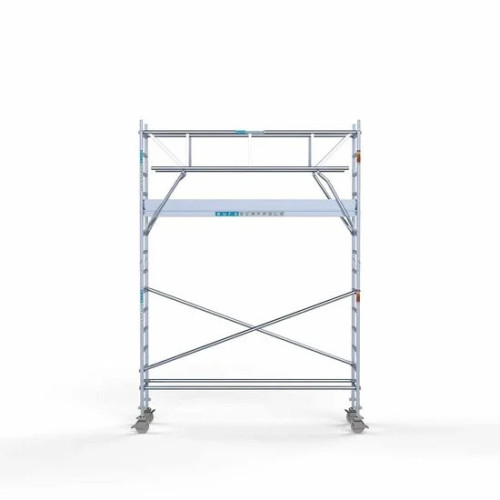 Аliumininiai pastoliai 75х305 5,2 m darbinis aukštis* su sulankstomomis apsaugomis iš 2 pusių