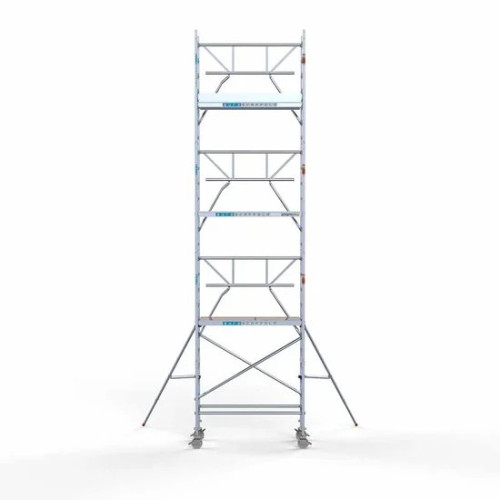 Аliumininiai pastoliai 75х190 8,2 m darbinis aukštis* anglies platforma su sulankstomomis apsaugomis iš 1 pusės