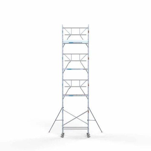 Аliumininiai pastoliai 75х190 9,2 m darbinis aukštis* anglies platforma su sulankstomomis apsaugomis iš 1 pusės