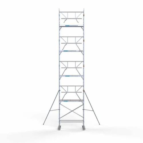 Аliumininiai pastoliai 75х190 10,2 m darbinis aukštis* anglies platforma su sulankstomomis apsaugomis iš 1 pusės