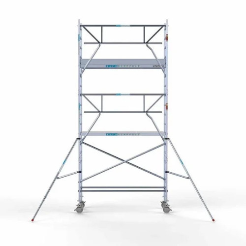 Аliumininiai pastoliai 75х250 6,2 m darbinis aukštis* anglies platforma su sulankstomomis apsaugomis iš 1 pusės