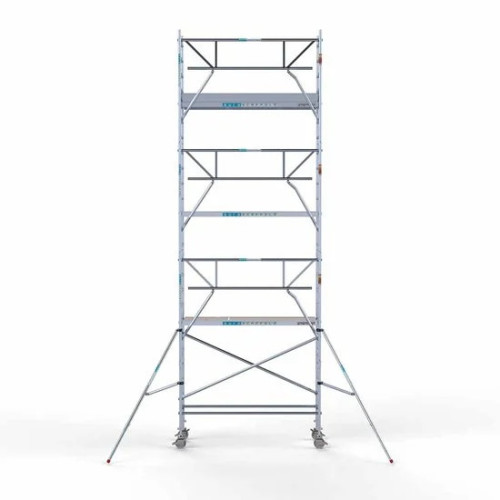 Аliumininiai pastoliai 75х250 8,2 m darbinis aukštis* anglies platforma su sulankstomomis apsaugomis iš 1 pusės