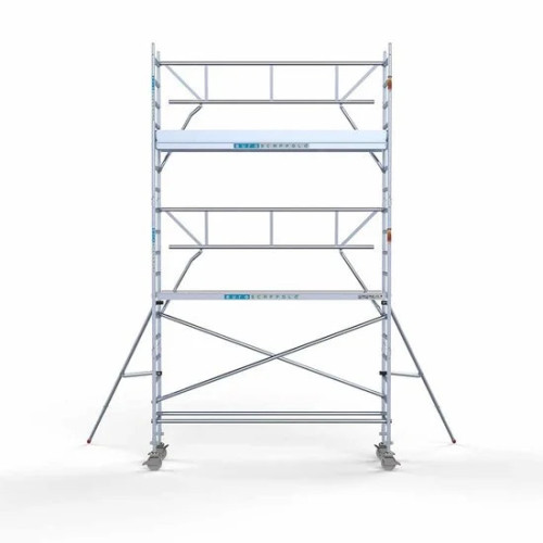 Аliumininiai pastoliai 75х305 6,2 m darbinis aukštis* anglies platforma su sulankstomomis apsaugomis iš 1 pusės