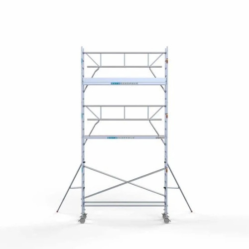 Аliumininiai pastoliai 75х305 7,2 m darbinis aukštis* anglies platforma su sulankstomomis apsaugomis iš 1 pusės