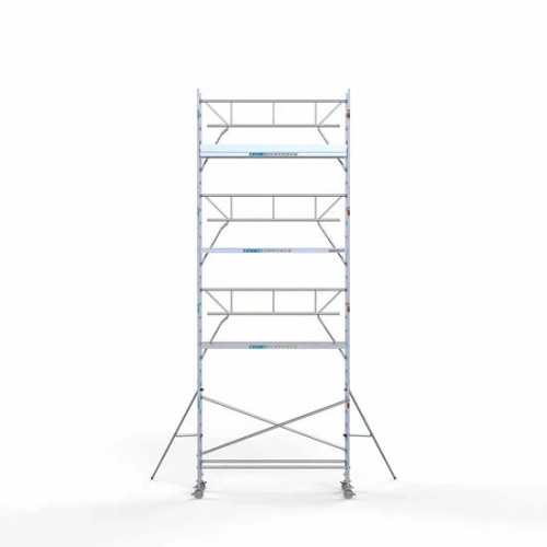 Аliumininiai pastoliai 75х305 9,2 m darbinis aukštis* anglies platforma su sulankstomomis apsaugomis iš 1 pusės