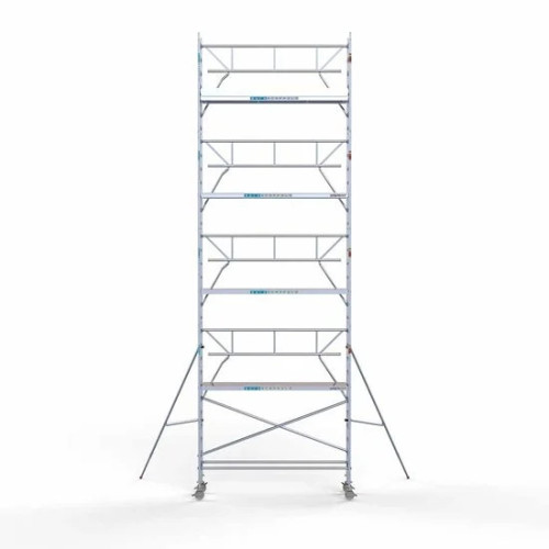 Аliumininiai pastoliai 75х305 10,2 m darbinis aukštis* su sulankstomomis apsaugomis iš 1 pusės