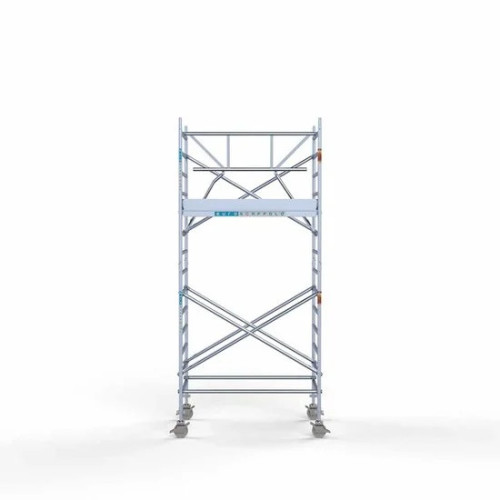 Аliumininiai pastoliai 135х190 5,2 m darbinis aukštis* su sulankstomomis apsaugomis iš 1 pusės